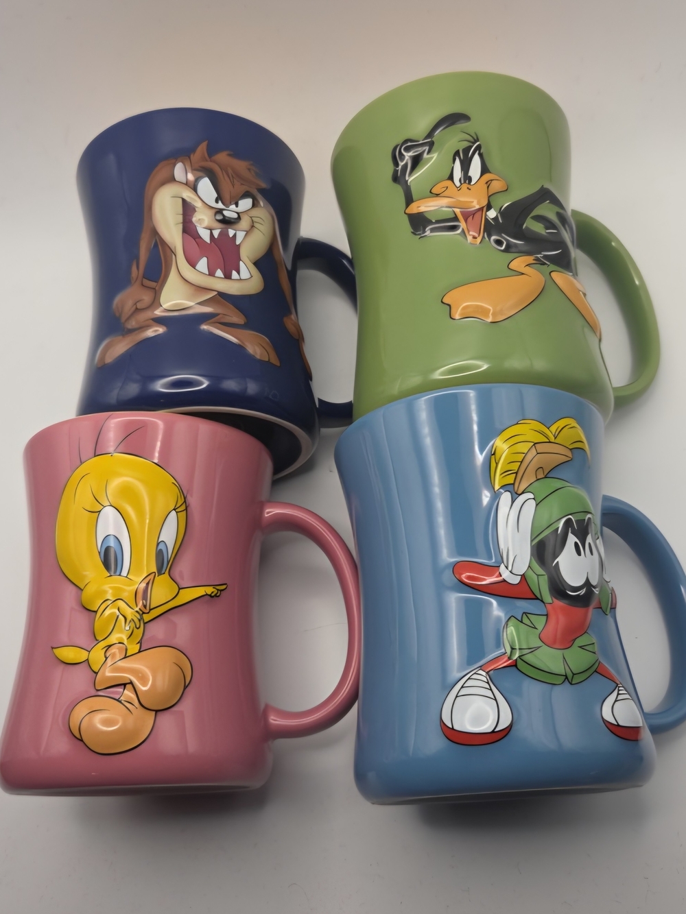 Warner Bros. Loony Toon Mugs Tweety Tasmanian Marvin Daffy Set Of 4 Mugs 2000s